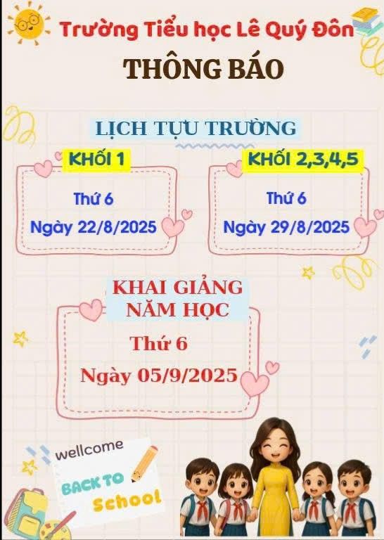 Lịch tựu trường và Khai giảng năm học 2025-2026